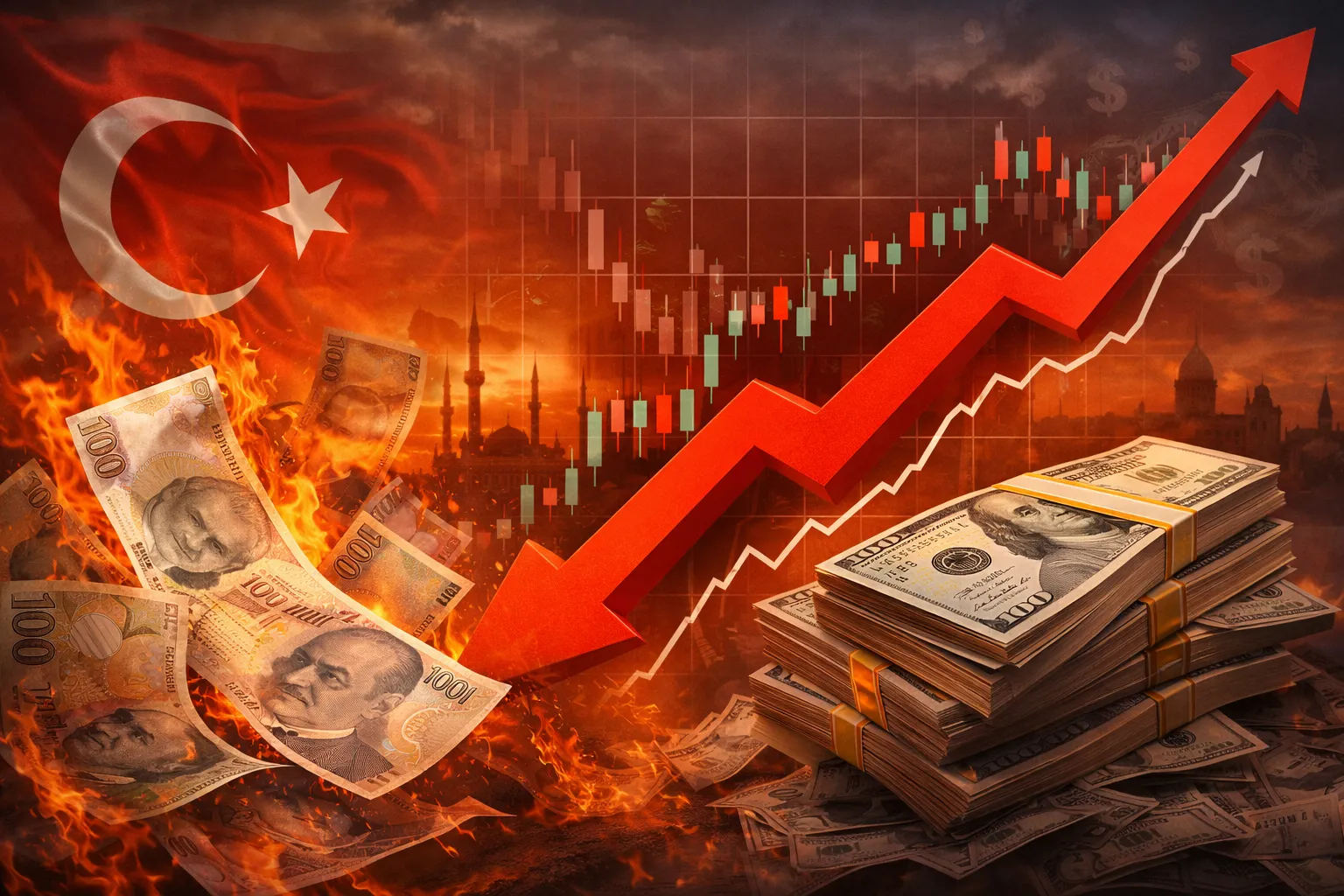 الليرة التركية تحت ضغط البيع.. والدولار يقترب من مستويات تاريخية